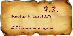 Homolya Krisztián névjegykártya